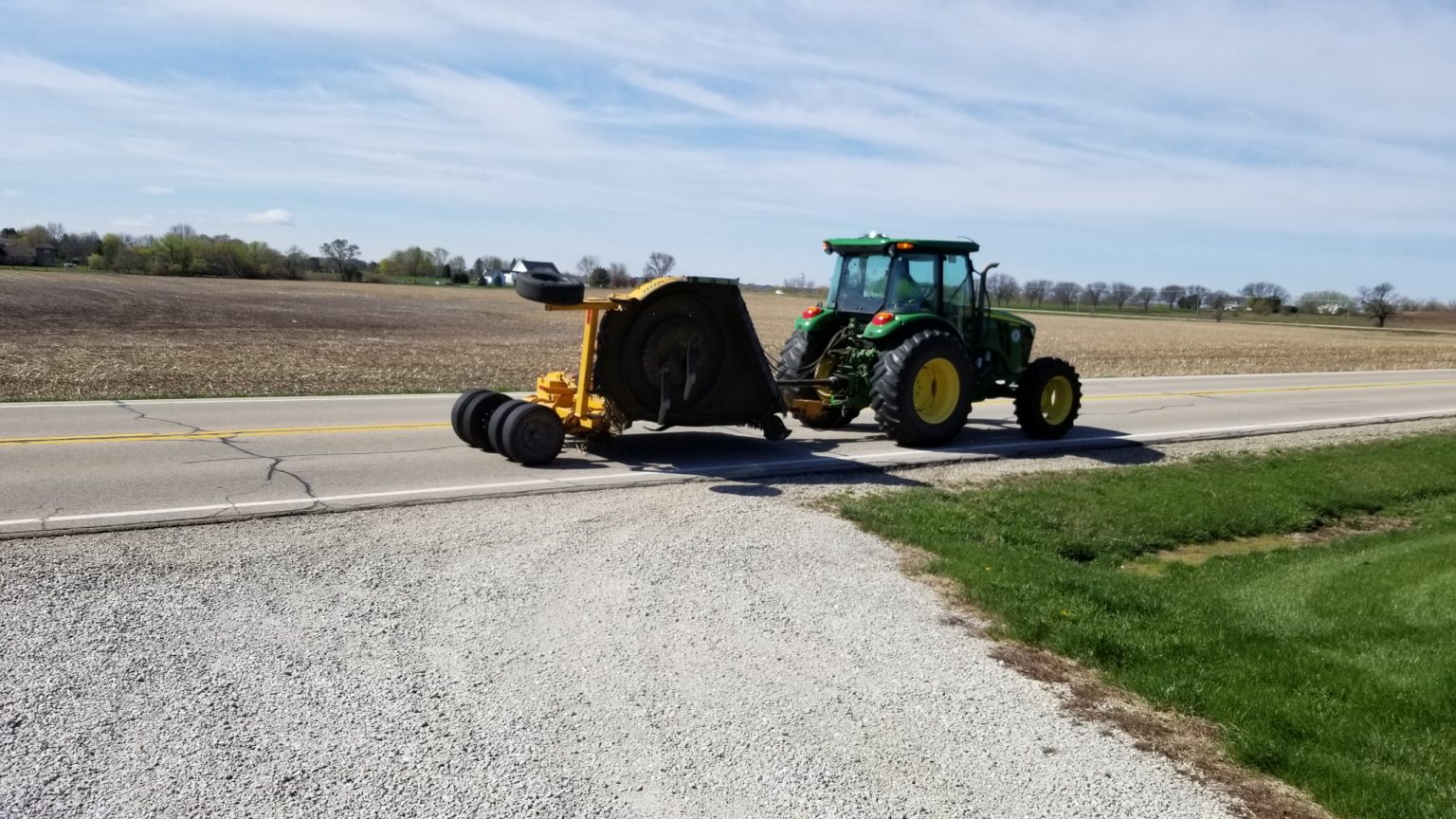 Road with tractor on it